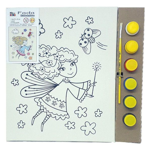 Kit Pintura Tela 25x30 Cm - Fada - Kits For Kids