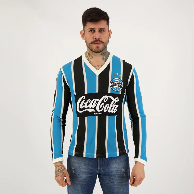 Camisa Grêmio Retrô Copa do Brasil Manga Longa 1989