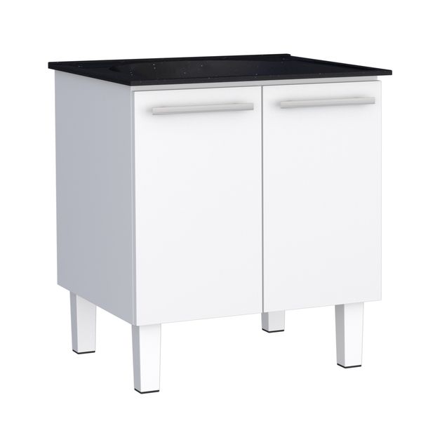 Gabinete Cozinha Aço Vênus 60X91X53 Com Tanque Preto Cozimax