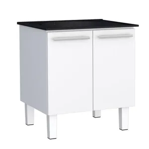 Gabinete Cozinha Aço Vênus 60X91X53 Com Tanque Preto Cozimax