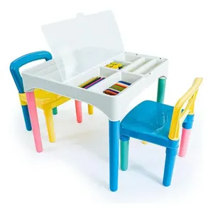 Mesinha Didática Infantil Picolor C/ 2 Cadeiras Porta Lápis - Poliplac 9410