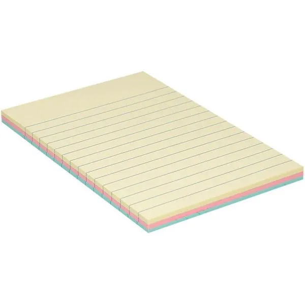 BLOCO DE RECADO AUTOADESIVO 148X102MM PAUTADO PASTEL COLOR