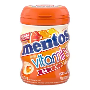 Goma de Mascar Mentos Gum Citrus com Vitaminas 56g