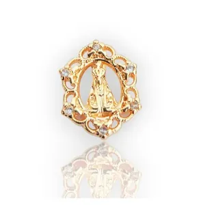 Pingente Medalha Vazada N. S. Aparecida Dourado