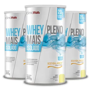 Kit 3 Whey Protein Isolado Clinicmais Pleno Baunilha 300g