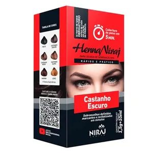 Henna Para Sobrancelha Niraj 5 Minutos Castanho Escuro 2g