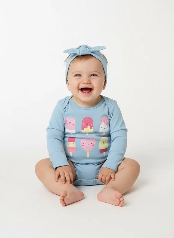 Body Com Faixa Infantil Para Bebê - AZUL M