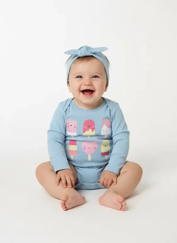 Body Com Faixa Infantil Para Bebê - AZUL M