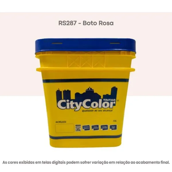 Tinta Acrílica Econômica Fosco Citycolor 15L RS287 Boto Rosa (MP)