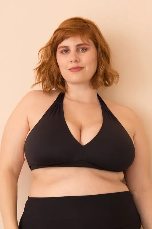 Top sem Bojo Plus Size Preto-EXG