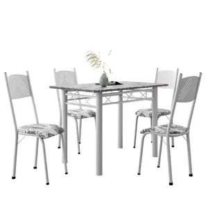 Conjunto De Mesa Sala De Jantar Sara Com 4 Cadeiras