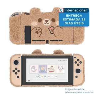 Capa Para Console Switch Geekshare Plush Bear Marrom A-MBI