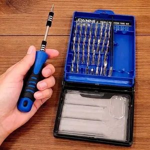 Kit Chave de Precisao para Eletronicos Modelo Kit Chave de Precisao 33 Pecas com Estojo Azul Kit Chave de Precisao para Celular Notebook 33 Pecas com Estojo Organizador Azul