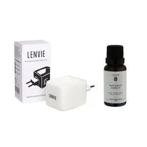 Difusor Elétrico De Cerâmica + óleo Concentrado Patchouli Vanilla 20ml Lenvie