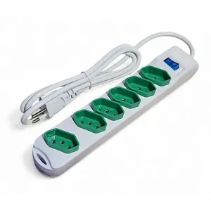 Extensão Elétrica Extensão In-Tech com Filtro de Linha, Proteção Contra Sobrecarga, 1,5M 6 Tomadas Bivolt Branca e Verde Extensão Elétrica Extensão In-Tech Filtro de Linha, Proteção Contra Sobrecarga, 1,5M 6 Tomadas