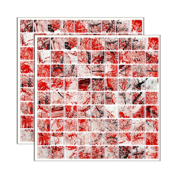 Pastilha de vidro Monet placa 29,2x29,2cm vermelho Glass Mosaic