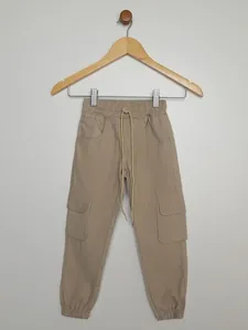 Calça Sarja Cargo Infantil Para Menino - AREIA 4