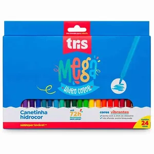 Caneta Hidrocor Tris Mega Color Com 24 Unidades 683706