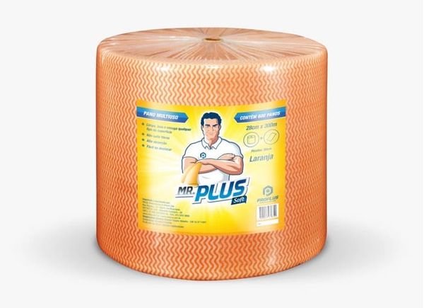 Rolo de Pano Multiuso Laranja 28x300m com 600 un Mr Plus
