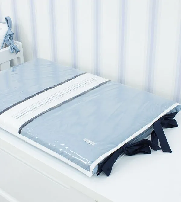Trocador para Cômoda Grega Poá 400 Fios 0,70 x 0,45cm Azul