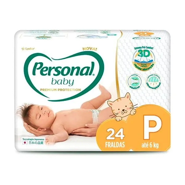 Fralda Descartável Personal Baby Premium Jumbo P Com 24 Unidades