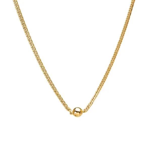 Colar Bremond de Corrente de Aço Dourado Dourado Único