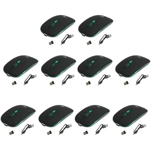 Kit 10 Mouses Sem Fio Recarregável Mega M185 com Led DPI Ajustável