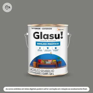 Tinta Acrílica Standard Semibrilho Glasu Suvinil 3,6L Brilho Prático Lâmina Afiada (MP)