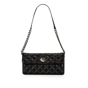 Bolsa Clutch Matelassê Couro Preta