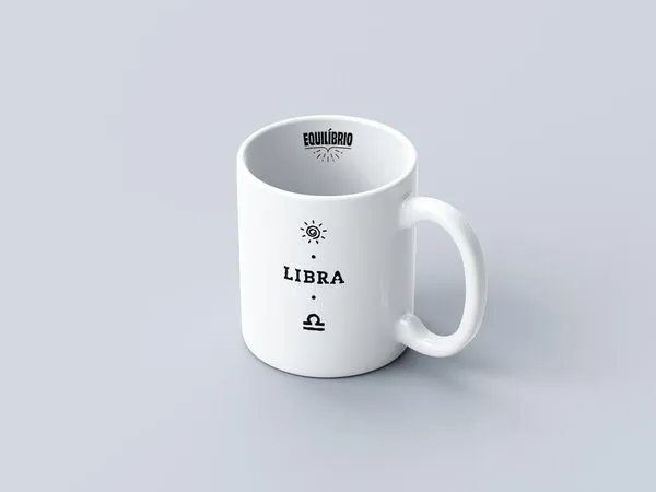 Caneca 325ml Branca Coleção Signos Libra