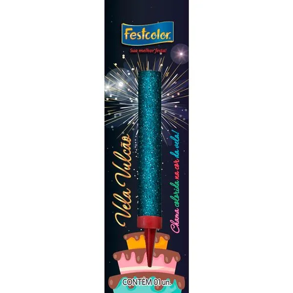 Vela Vulcão Festcolor Azul (MP)