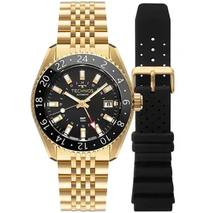 Relógio Technos Masculino Automatico GMT Dourado - NH34AB/T1P Relógio Technos Masculino Automatico Dourado - NH34AB/T1P