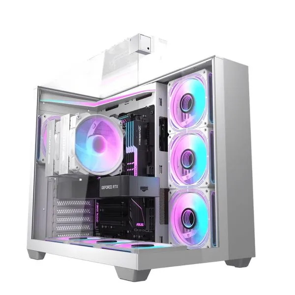Gabinete Gamer Darkflash TH285 ATX Lateral de Vidro ARGB Branco