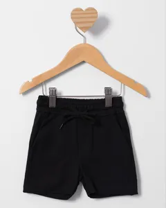 Bermuda Sarja Bebê Reta com Bolsos Preta P