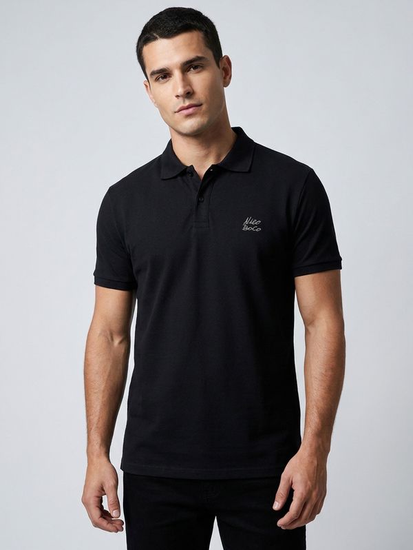 Polo Manga Curta Masculina PRETO M