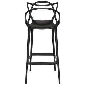 Kit Com 4 Banqueta Média Masters Allegra - 66 Cm - Preto Preto