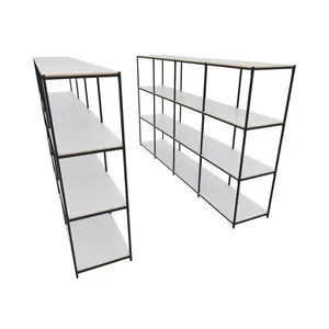 Praleira De Aço Reforçada Mini Porta Pallet 200x60x90 Estante Estoque Bandeja Branca Módulos Conjugados 4 + 4