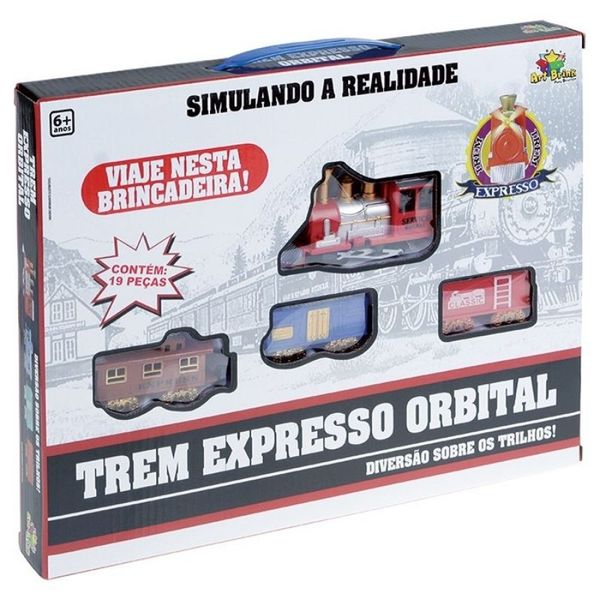 Pista Trem Expresso Trilho Orbital 19 Peças Ferrorama Art Brink