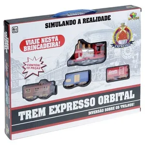 Pista Trem Expresso Trilho Orbital 19 Peças Ferrorama Art Brink