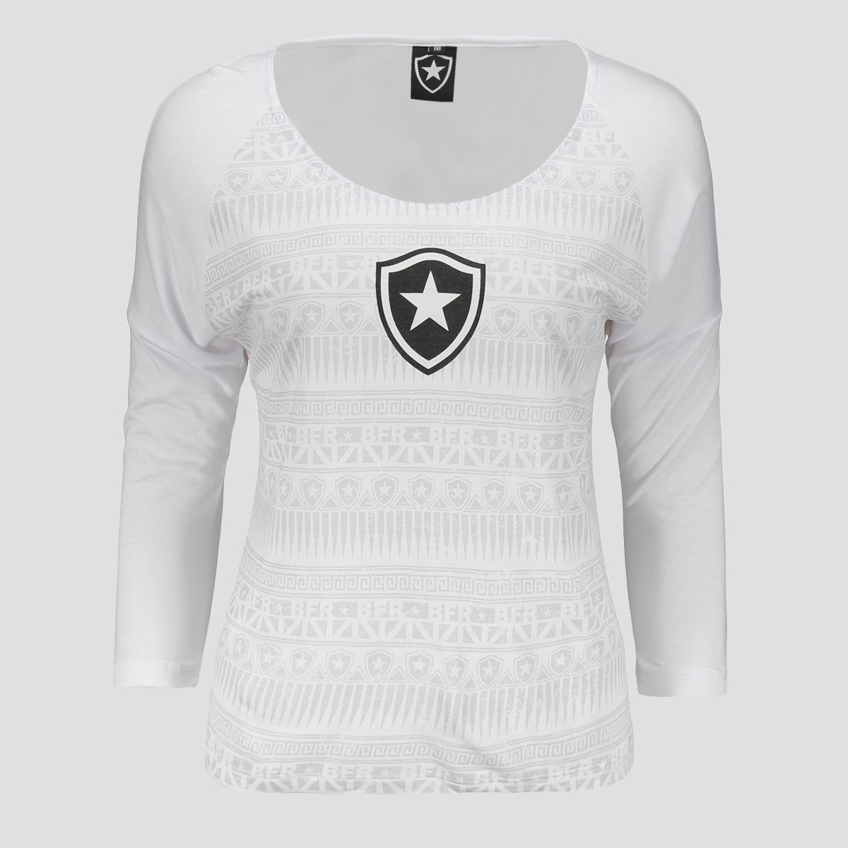 Camisa Manga Longa Botafogo Pedrinhas Feminina Branca