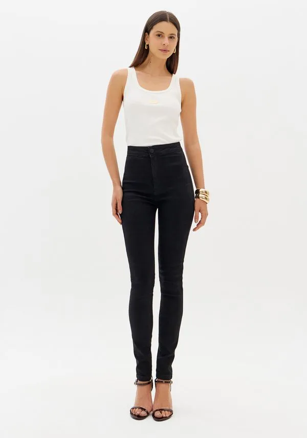Calça Jegging Jeans Com Elastano Preto 36