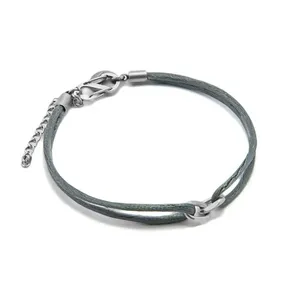 Pulseira Matiz Obsidia Cinza e Aço Cinza Ajustável