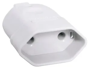 Plugue fêmea 2P+T redondo NBR / 20 A branco corpo chato - TRAMONTINA