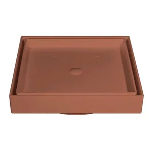 Ralo Invisível Quadrado 15cm Estrela Ralo Invisível Quadrado Marrom 15x15cm Estrela