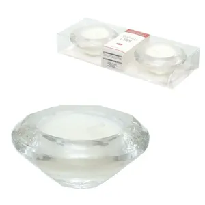 Porta-vela Lynn Vidro Transparente 2 Peças 7cm PVLA024 - Hauskraft