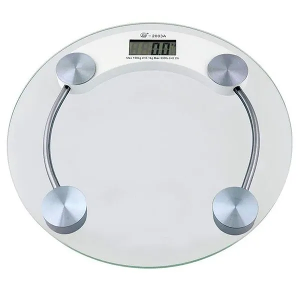 Balança Digital De Banheiro Com Vidro Temperado 150Kg - Redonda