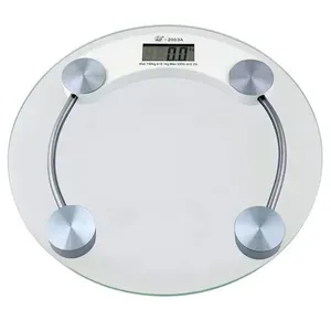 Balança Digital De Banheiro Com Vidro Temperado 150Kg - Redonda