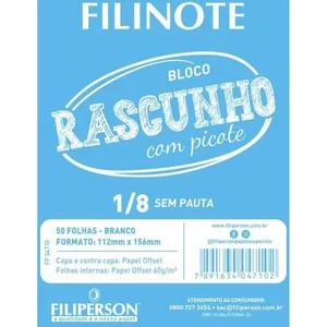 BLOCO PARA RASCUNHO C/PICOTE S/PAUTA 112X156 50FL