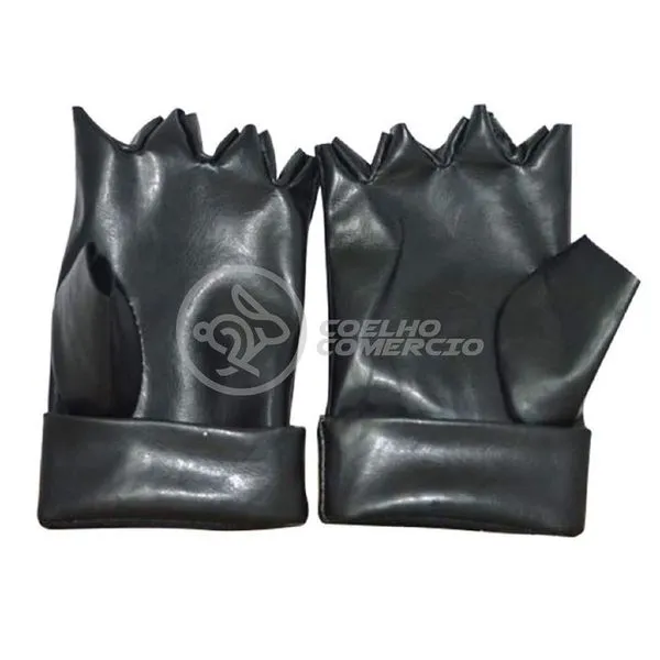 Luvas para Cosplay Kakashi Hatake em Couro 16CM X 14,5CM Par Preto Smart Bracelet