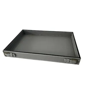 Bandeja Decorativa Organizadora Fivelas Metálicas Cinza em Mdf com Fundo Aveludado Braswu Bandeja Decorativa Organizadora Fivelas Metálicas Cinza em Mdf com Courvin Braswu